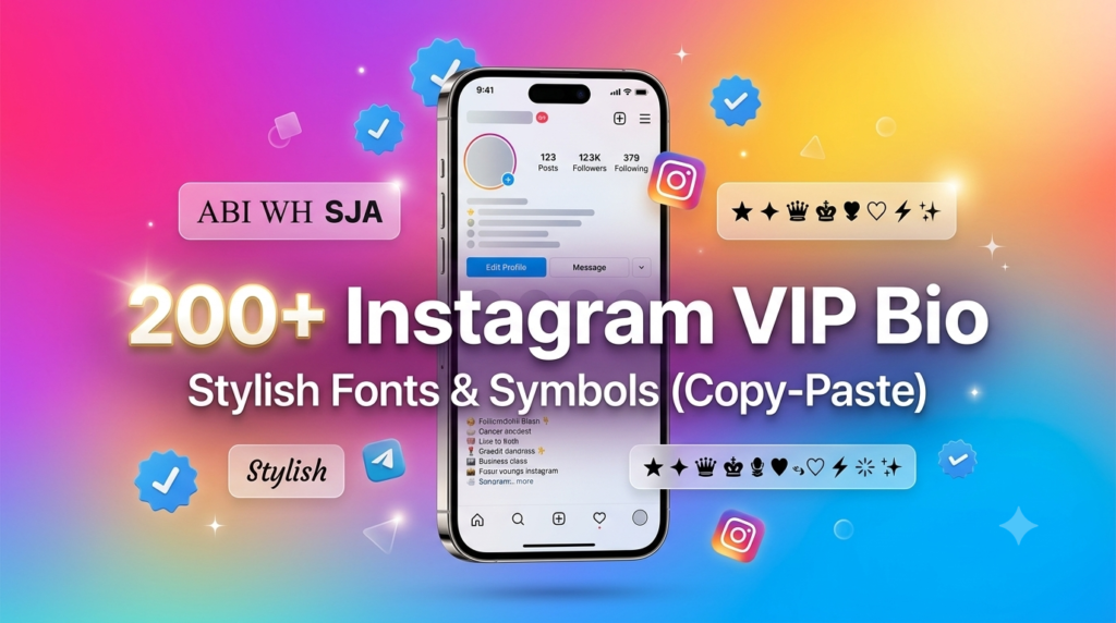 200+ Instagram VIP Bio: Stylish Fonts & Symbols